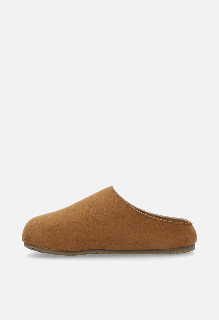 Pop Candy - Suedette mule shoes - khaki brown