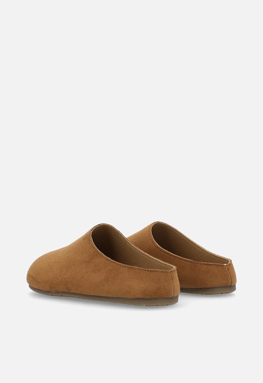 Pop Candy - Suedette mule shoes - khaki brown