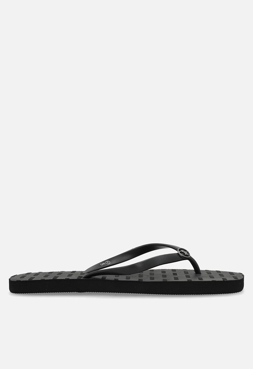 POLO - Aop polo flip flop - black