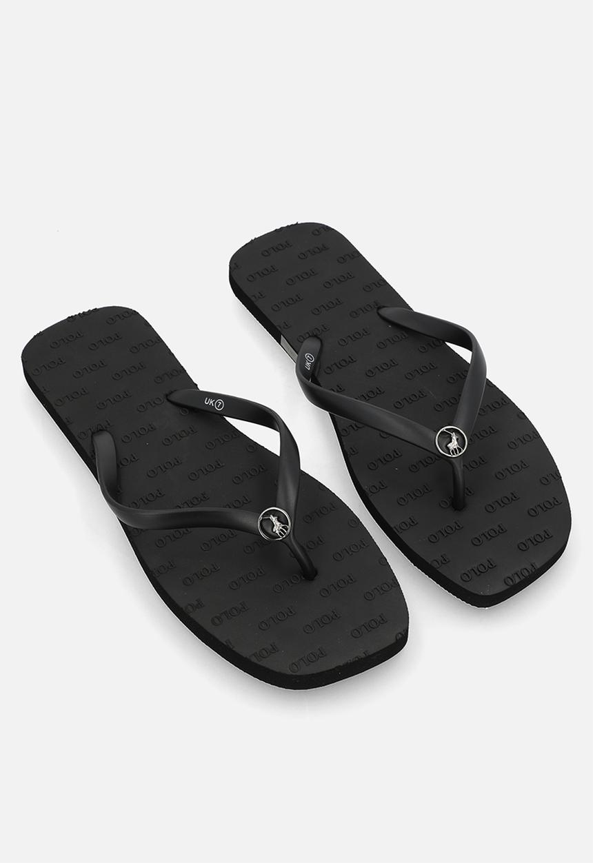 POLO - Aop polo flip flop - black