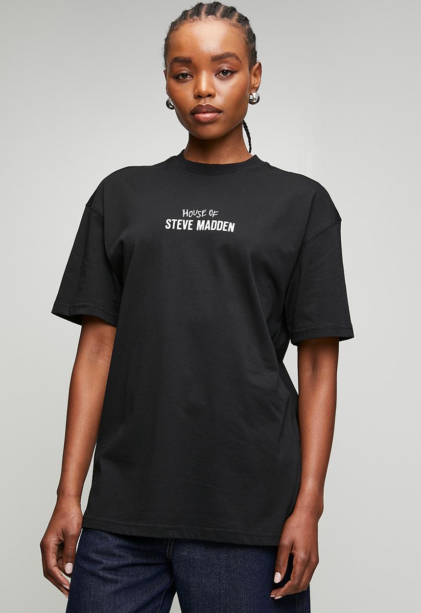 Steve Madden - Ladies jules oversized t-shirt - black