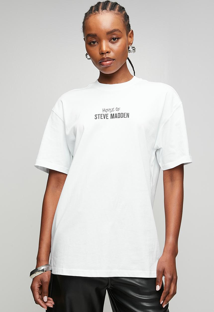 Steve Madden - Ladies jules oversized t-shirt - white