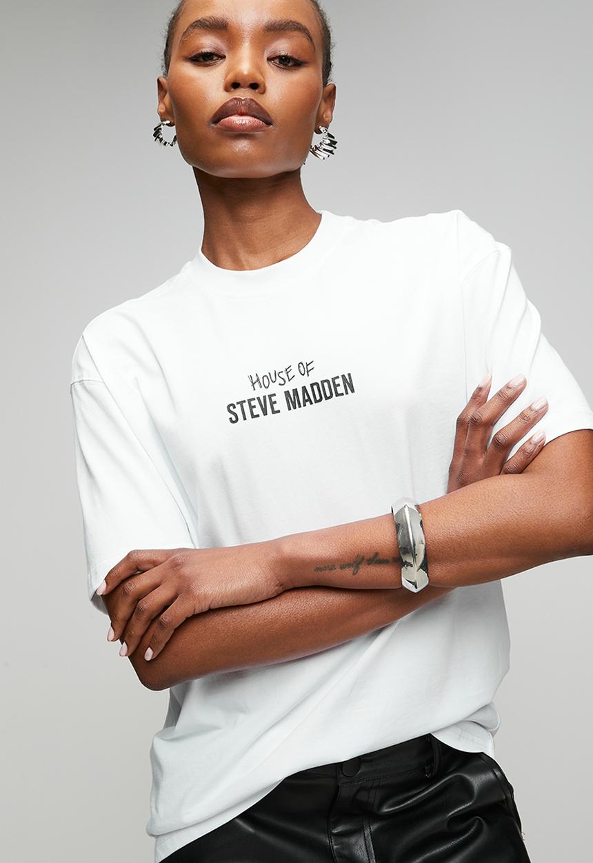 Steve Madden - Ladies jules oversized t-shirt - white