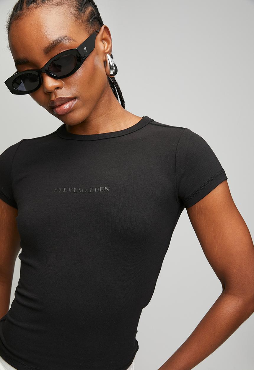 Steve Madden - Ladies kai short sleeve top - black
