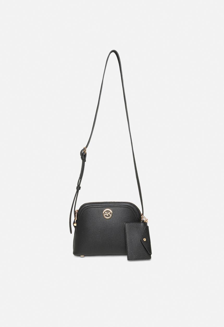 Anne Klein - Dome Crossbody with Detachable Card Case - Black