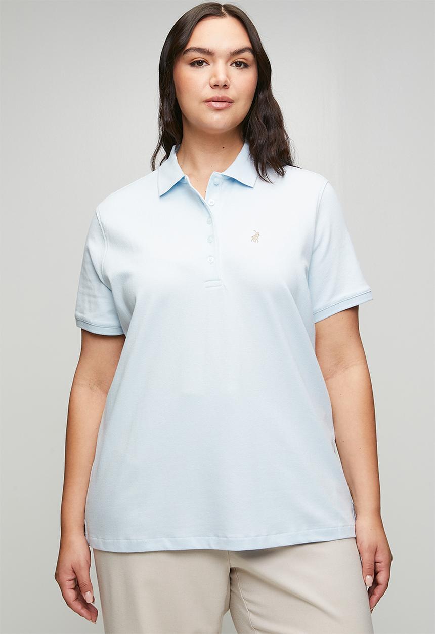 POLO - Wmn margot ss golfer - blue grey