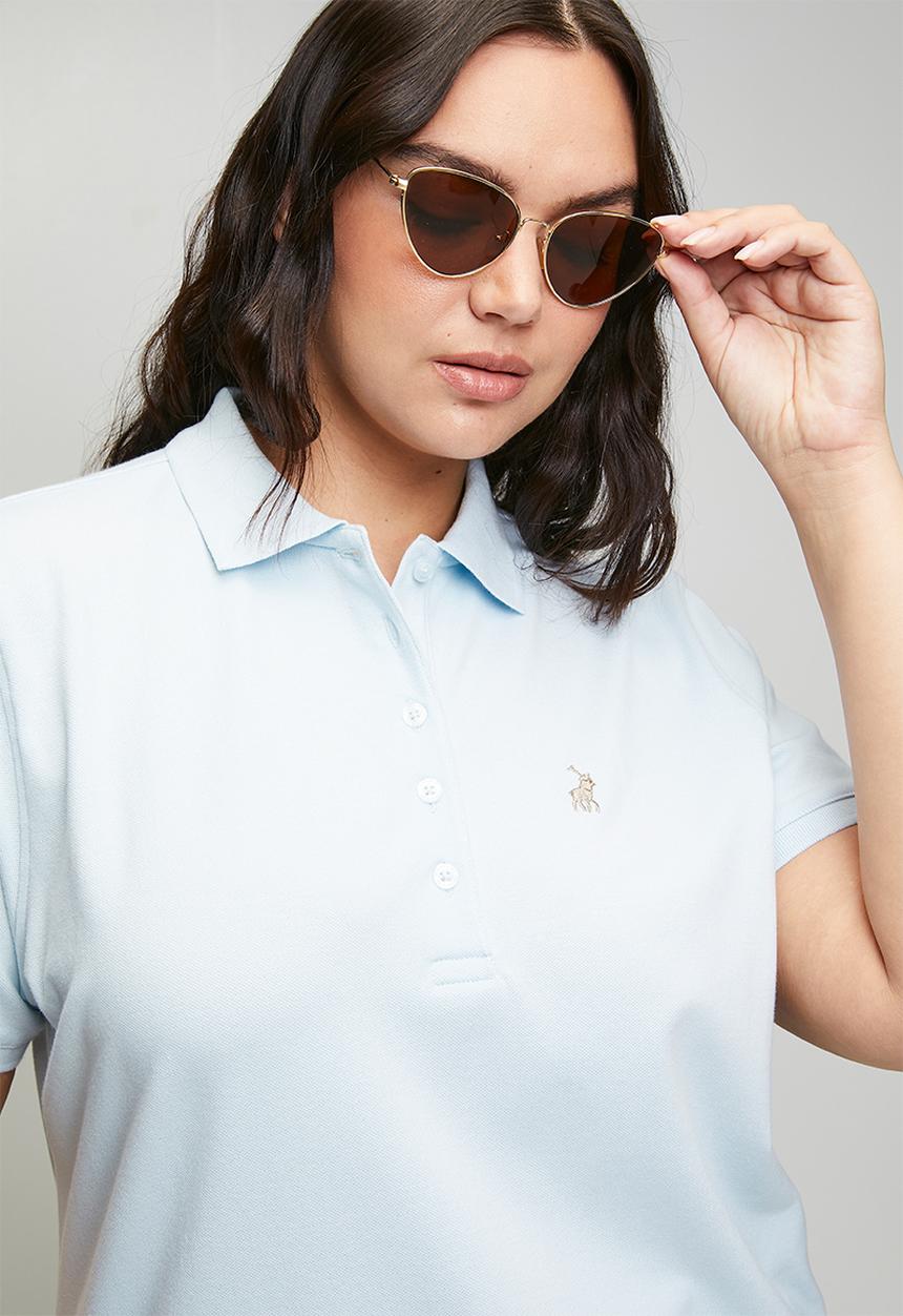 POLO - Wmn margot ss golfer - blue grey
