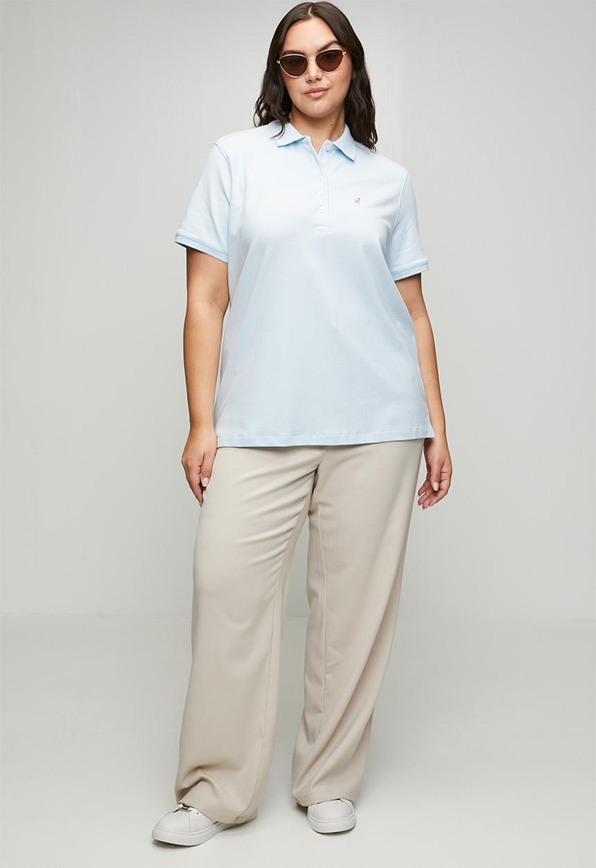 POLO - Wmn margot ss golfer - blue grey