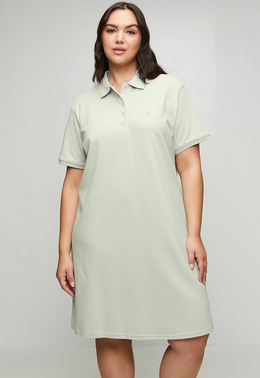 POLO - Wmn kathy ss golfer dress - cool sage