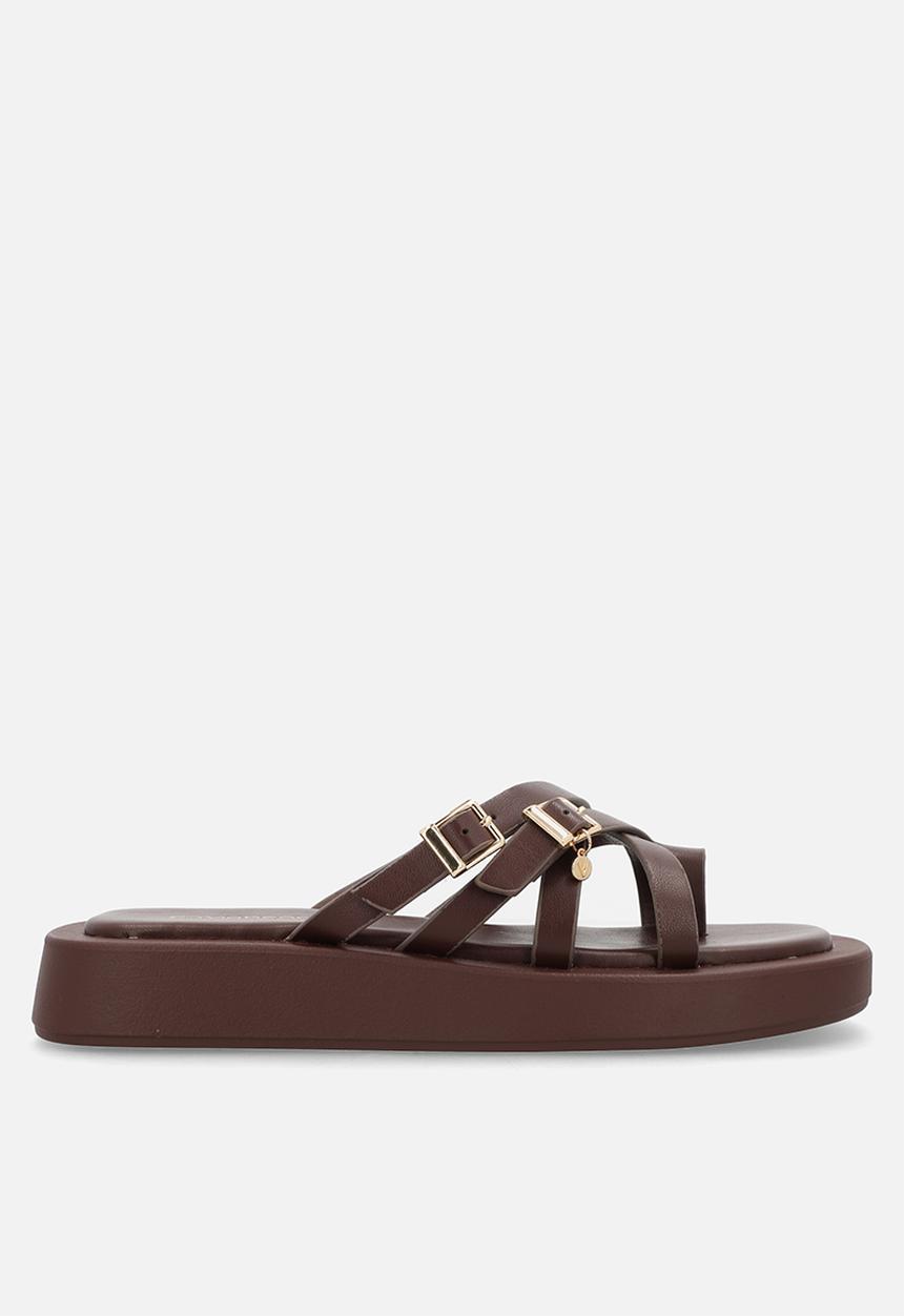 Viabeach - Coconut 16 multi strap thick sandal - chocolate