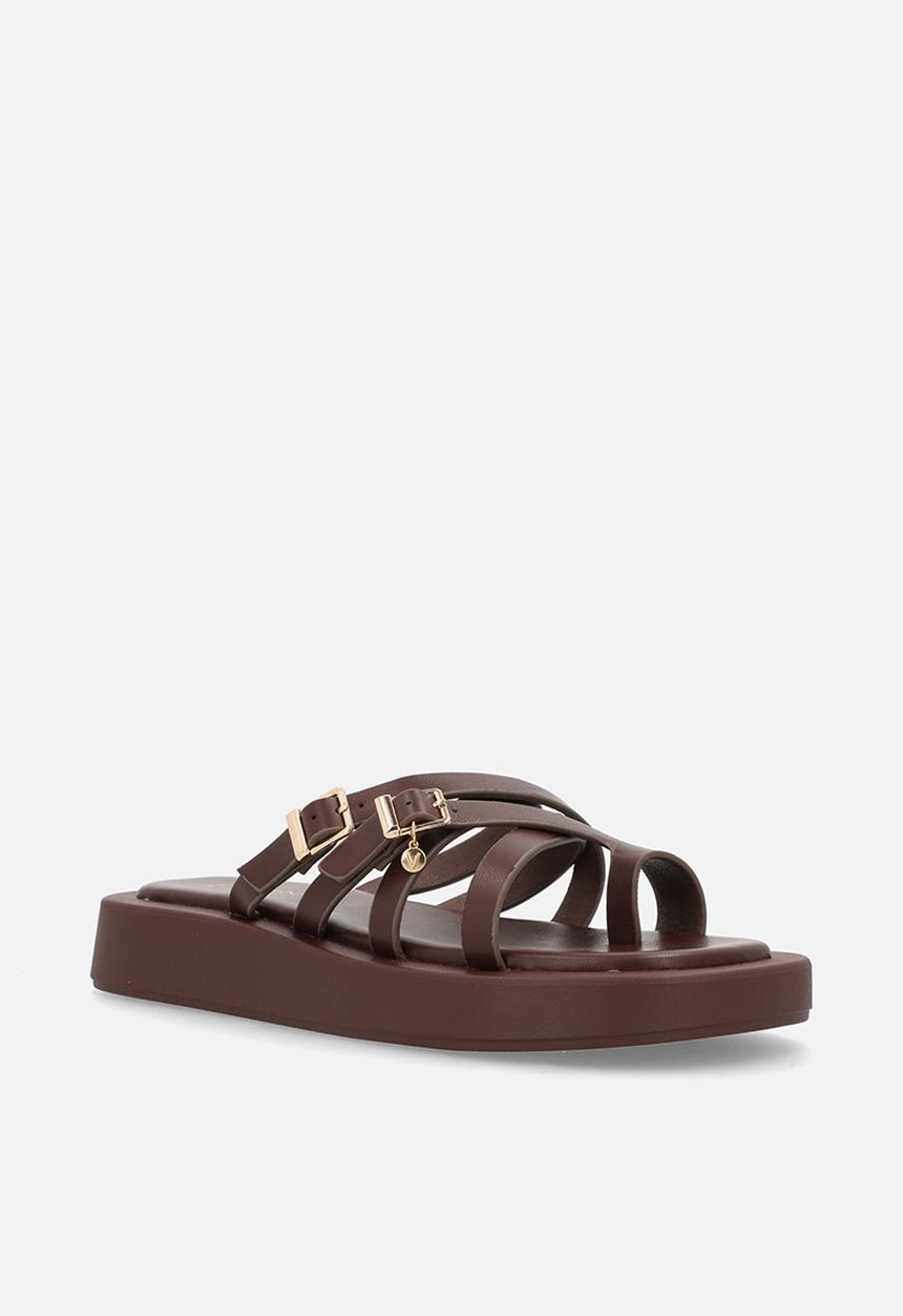 Viabeach - Coconut 16 multi strap thick sandal - chocolate