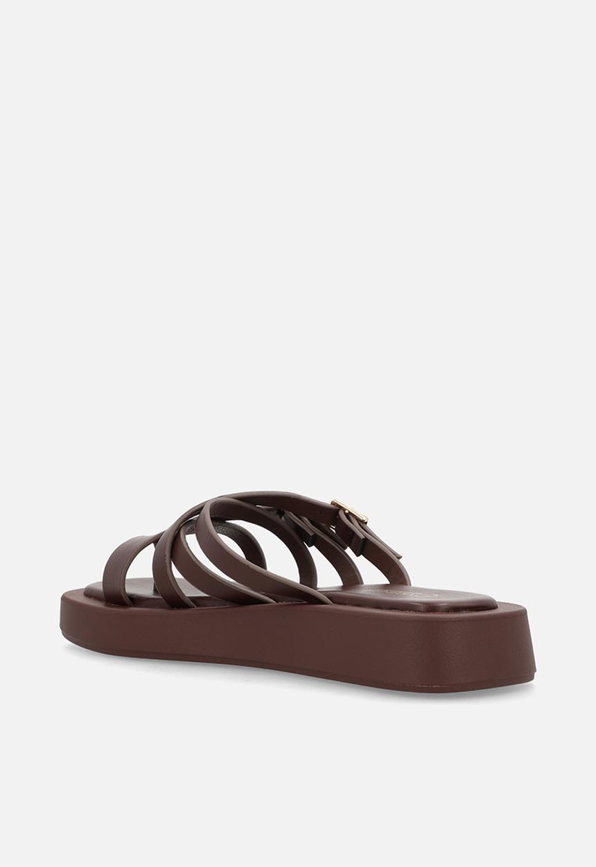 Viabeach - Coconut 16 multi strap thick sandal - chocolate