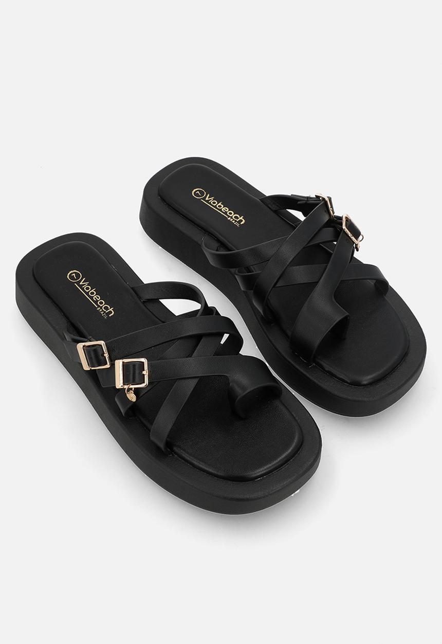 Viabeach - Coconut 16 multi strap thick sandal - black