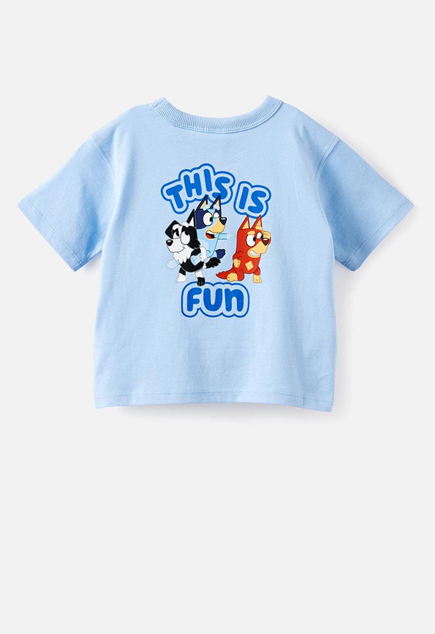 Cotton On - Baby Short Sleeve License Tee - Lcn Blu Cloud Blue/This Is Fun