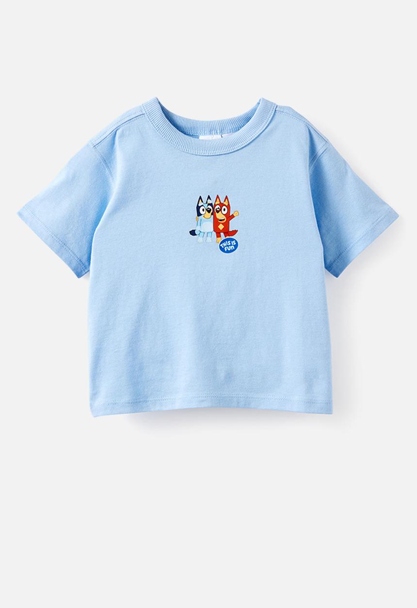 Cotton On - Baby Short Sleeve License Tee - Lcn Blu Cloud Blue/This Is Fun