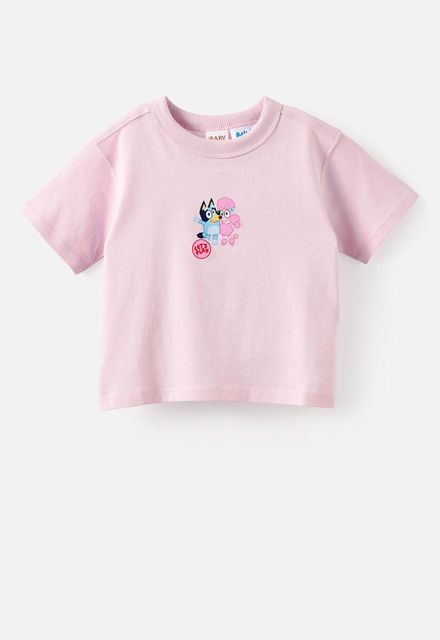 Cotton On - Baby Short Sleeve License Tee - Lcn Blu Ballet Pink/Lets Play