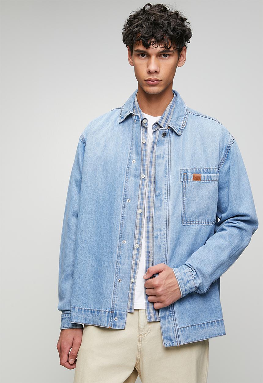 Steve Madden - Dylan Denim Shacket - Mid Wash