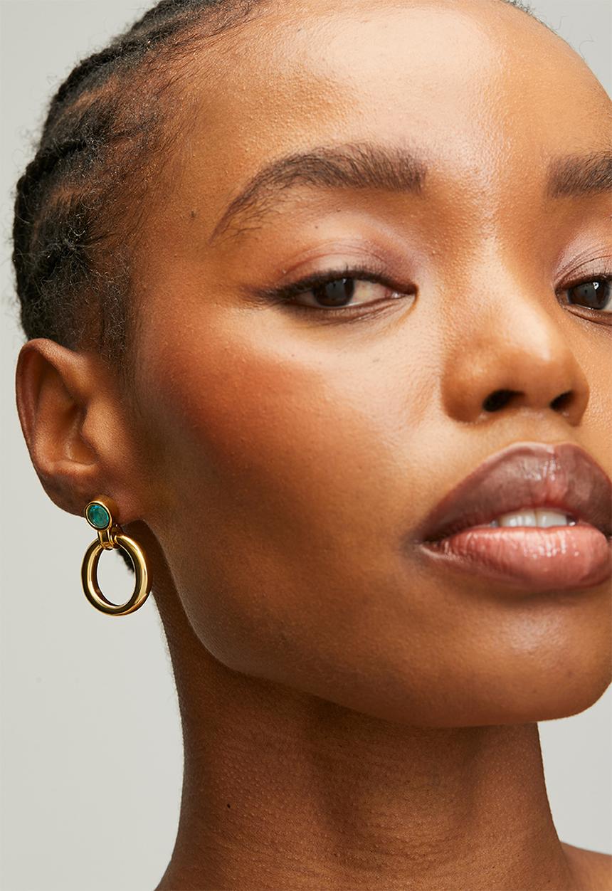 Zoe on Trend - Modern Hoop Earrings - Gold