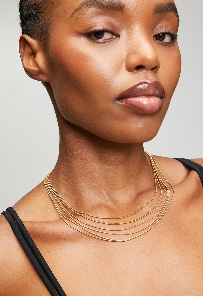 Zoe on Trend - Trendy Multi-Strand Necklace - Gold