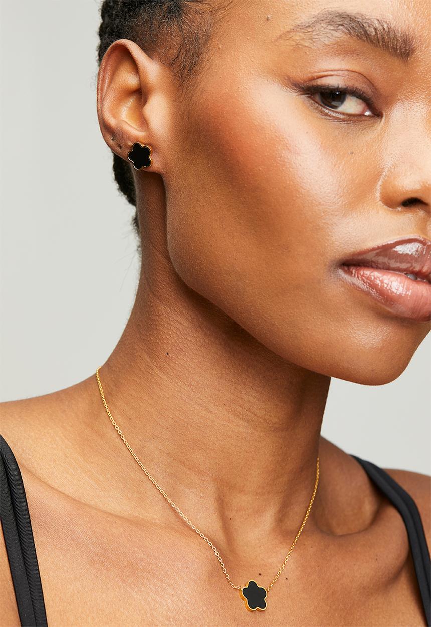 Zoe on Trend - Trend Design Necklace And Earring Set - Gold