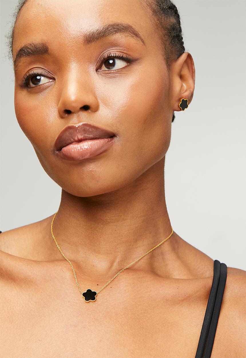 Zoe on Trend - Trend Design Necklace And Earring Set - Gold