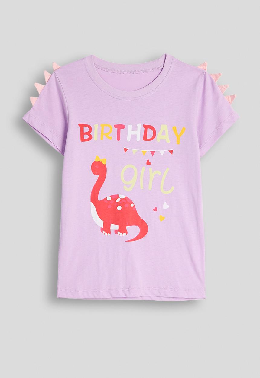 Pop Candy - Dino placement and slogan tee - lt purple