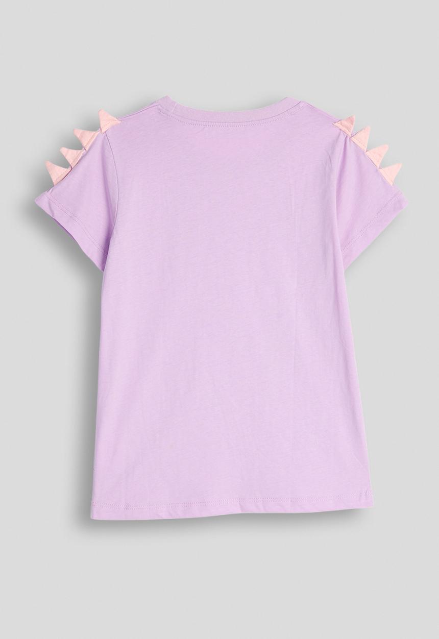 Pop Candy - Dino placement and slogan tee - lt purple