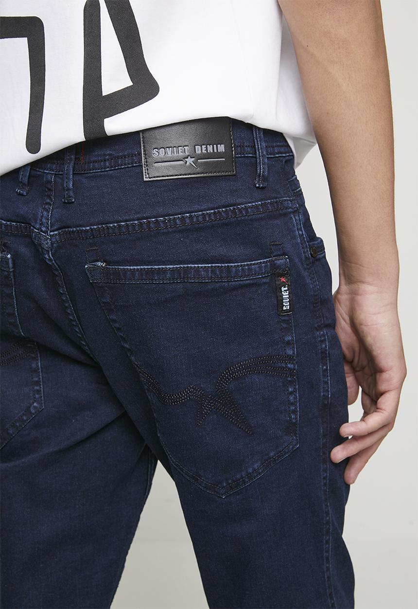 SOVIET - Slim Leg Denim - Blue Black