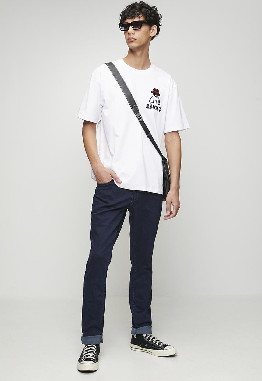 SOVIET - Slim Leg Denim - Blue Black
