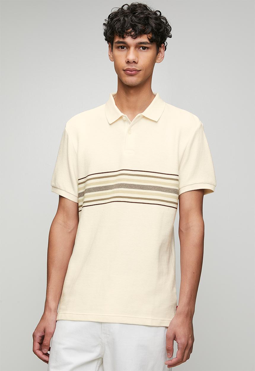 Levi’s® - Ottoman indie stripe polo - white / off white