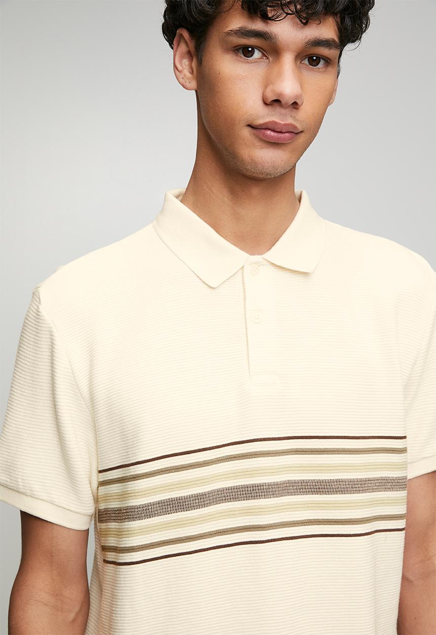 Levi’s® - Ottoman indie stripe polo - white / off white