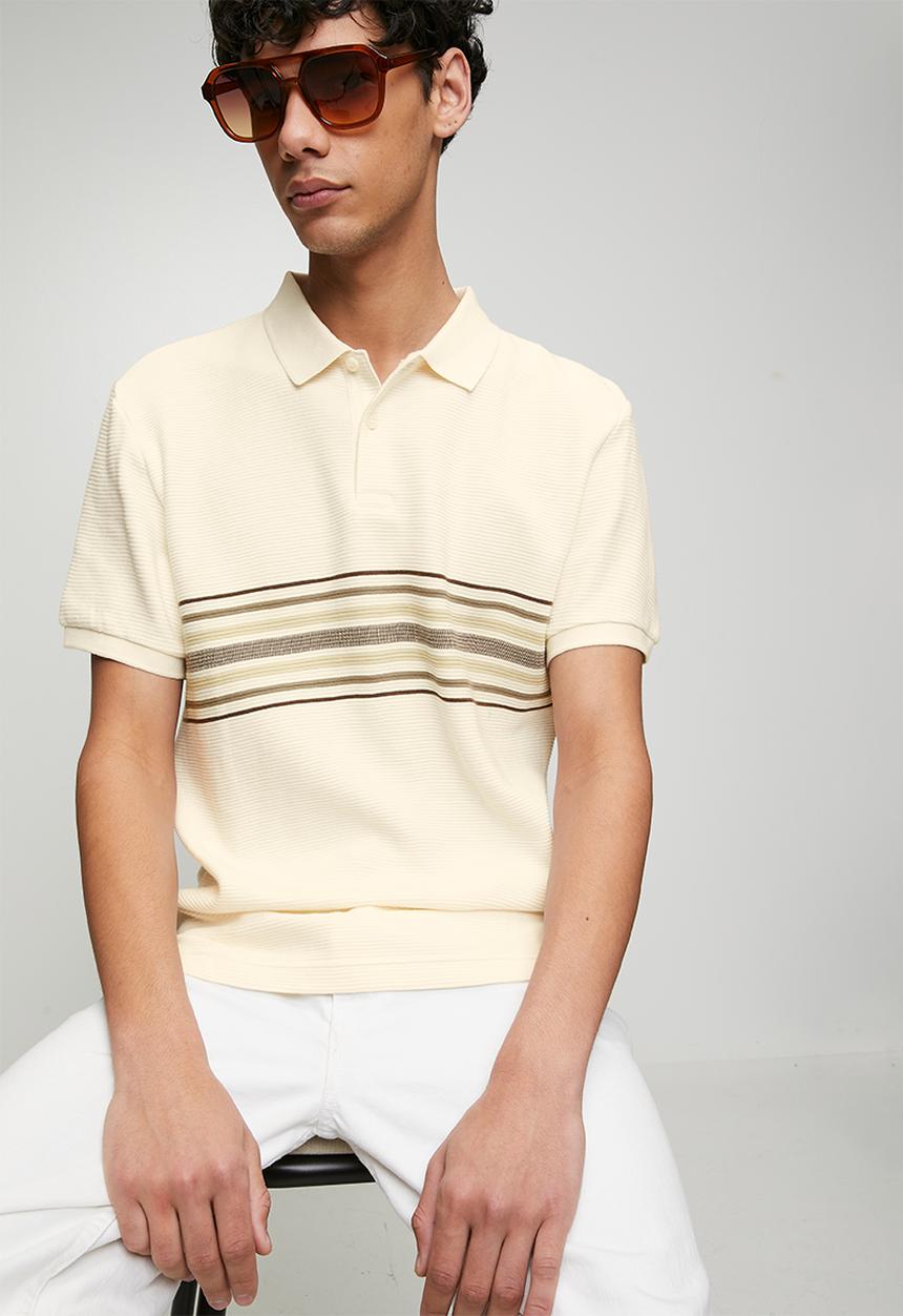 Levi’s® - Ottoman indie stripe polo - white / off white
