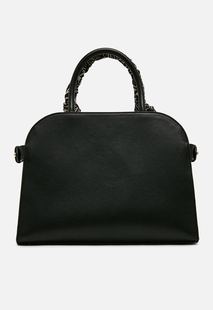 Anne Klein - Rounded Satchel w/ Detachable Strap - Black/Zebra