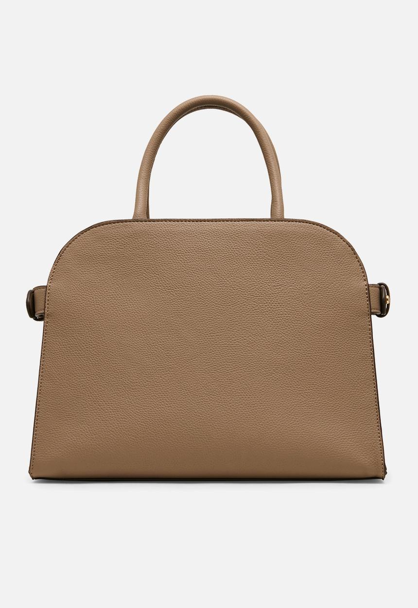 Anne Klein - Curved Satchel w/ Detachable Strap - Truffle