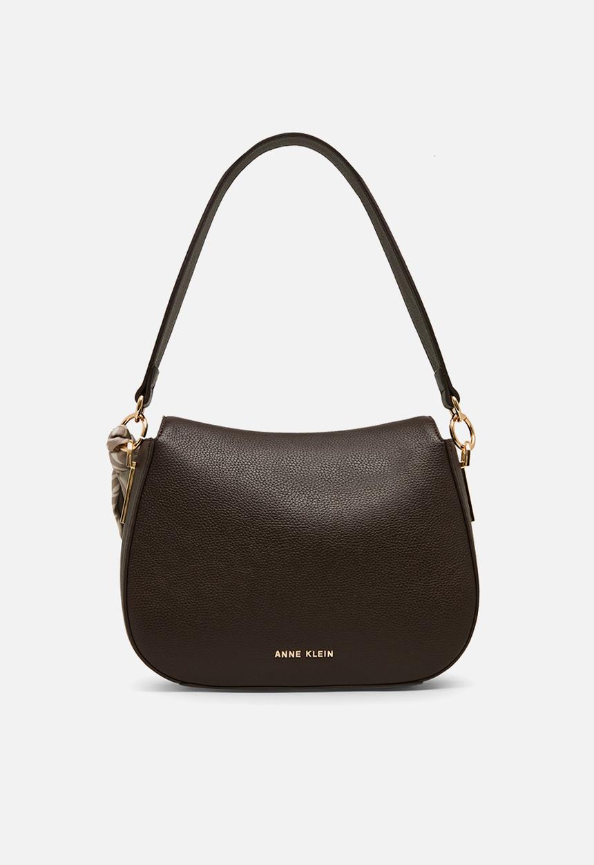 Anne Klein - Medium Flap - Espresso/Pearl White-Sesame