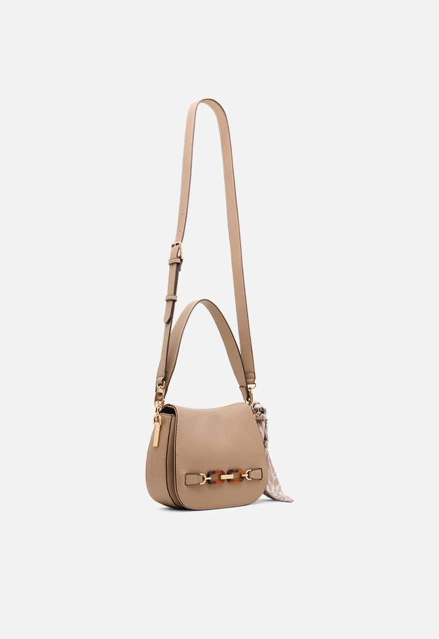 Anne Klein - Medium Flap - Truffle/Pearl White-Sesame