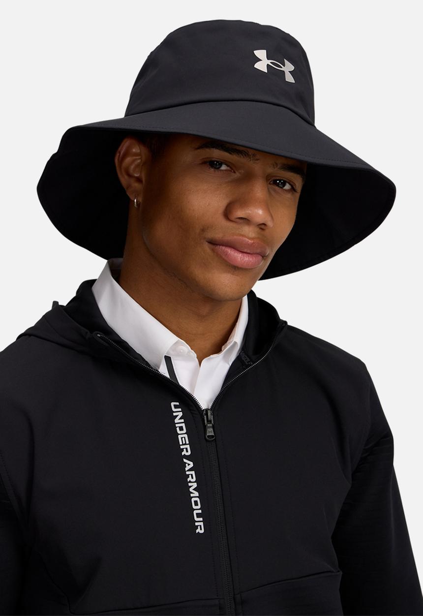Under Armour - Drive Rain Bucket Hat - Black/Metallic Silver