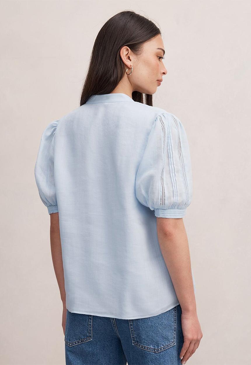 Forever New - Skye trim detail blouse in blue bell