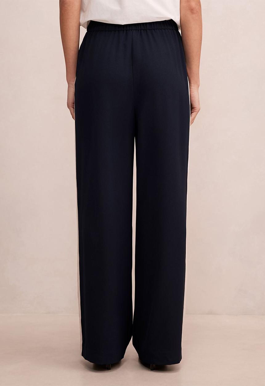 Forever New - Chloe side stripe wide leg pants in navy