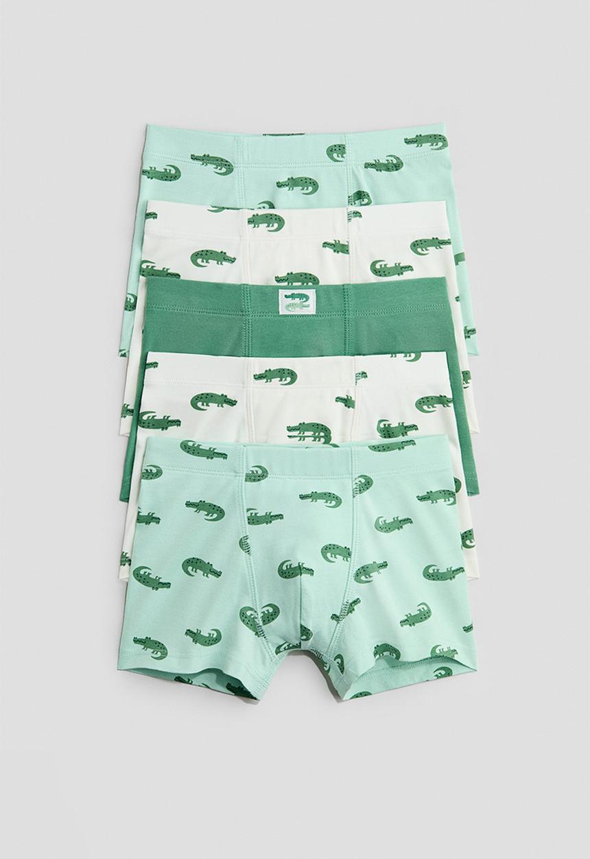 H&M - 5-Pack trunks - light green/crocodiles