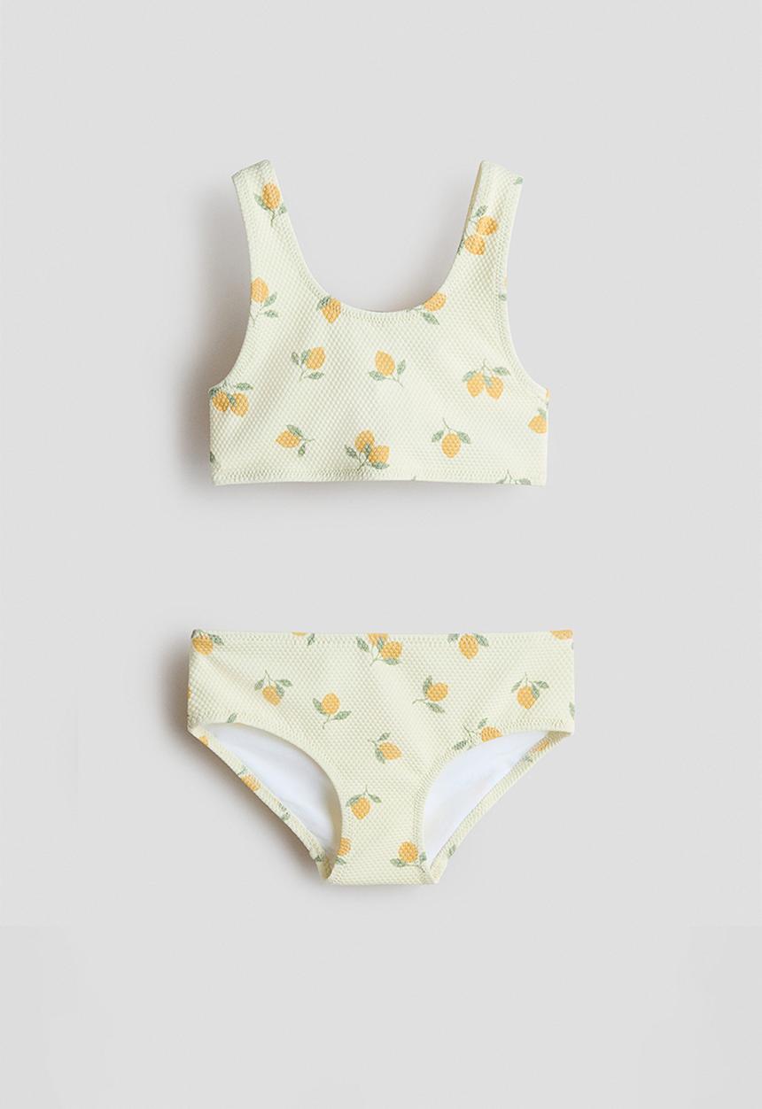 H&M - Textured bikini - light yellow/lemons