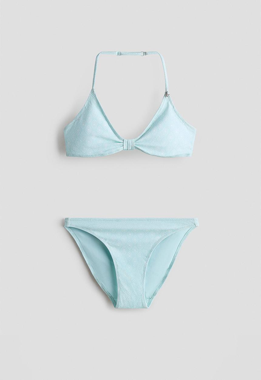 H&M - Charm-detail bikini - light blue/patterned