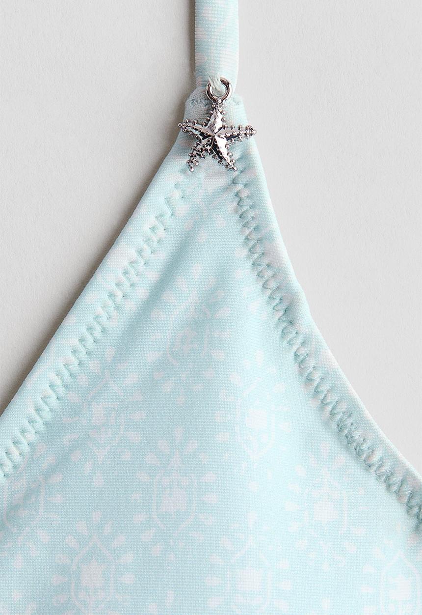H&M - Charm-detail bikini - light blue/patterned