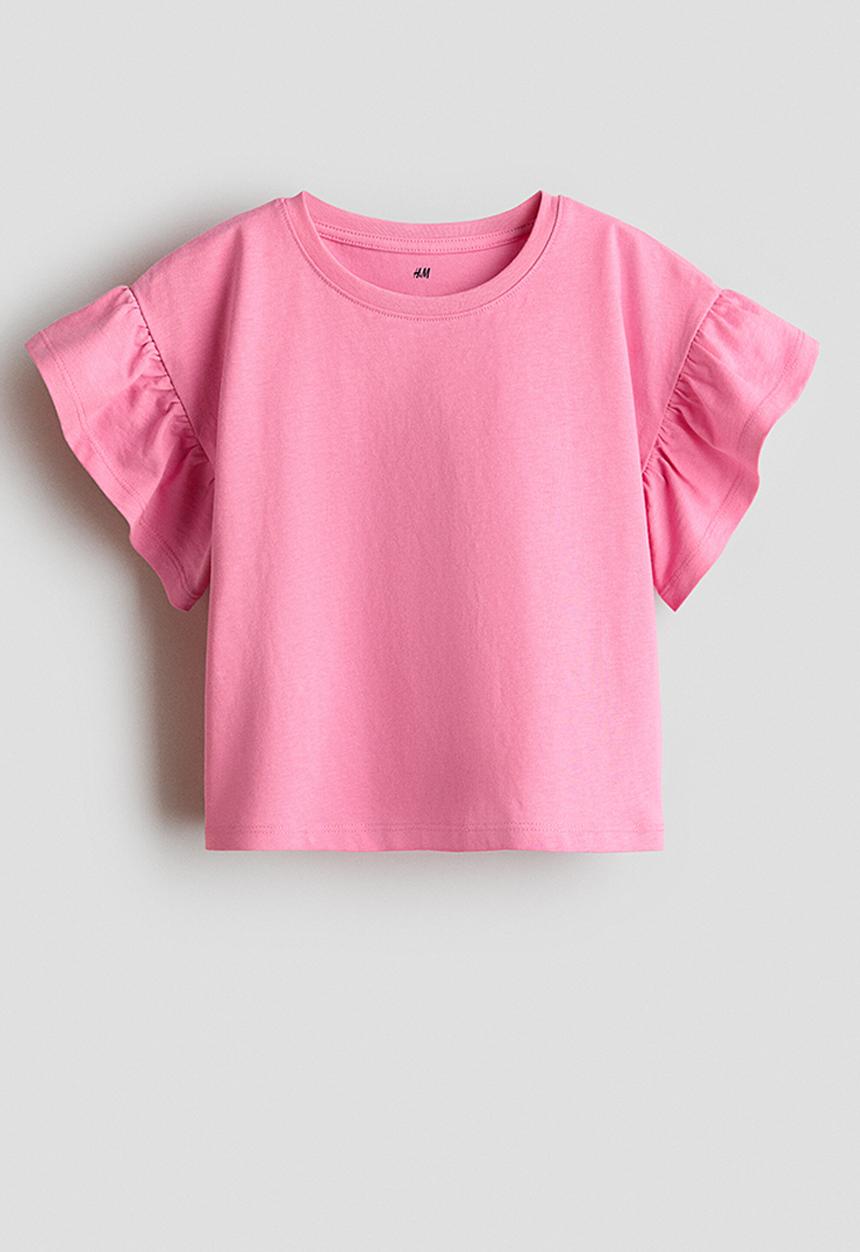 H&M - Flutter-sleeved top - hot pink