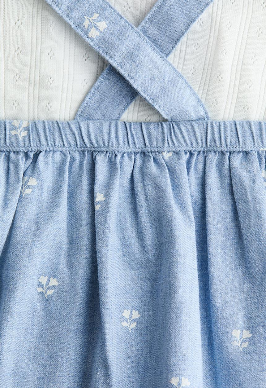 H&M - 2-Piece dress and bodysuit set - light blue/floral