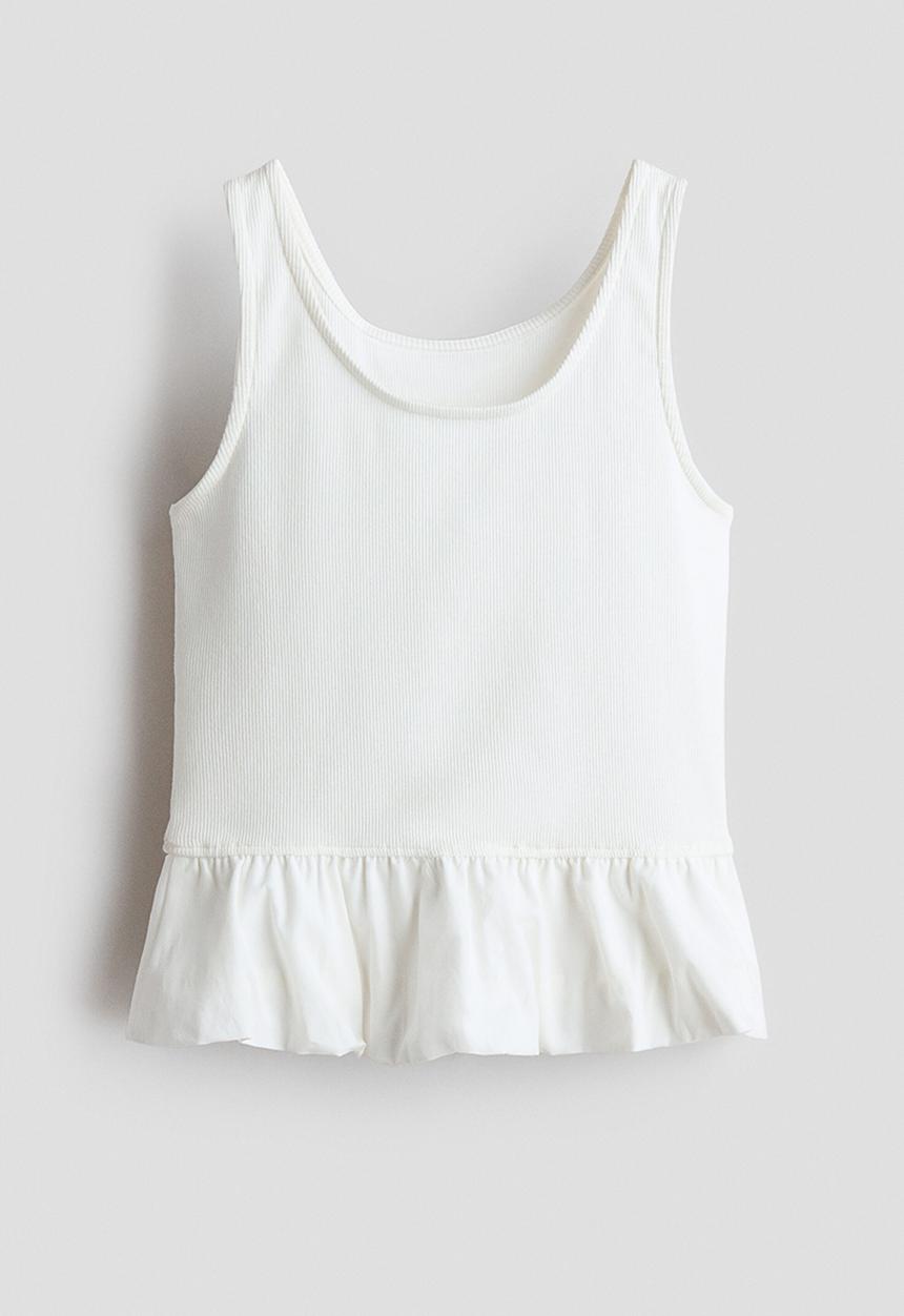 H&M - Bubble-hem vest top - white