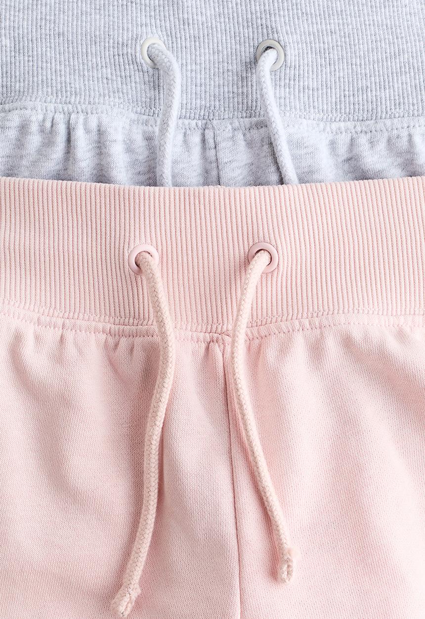 H&M - 2-pack sweatshorts - light pink/light grey marl