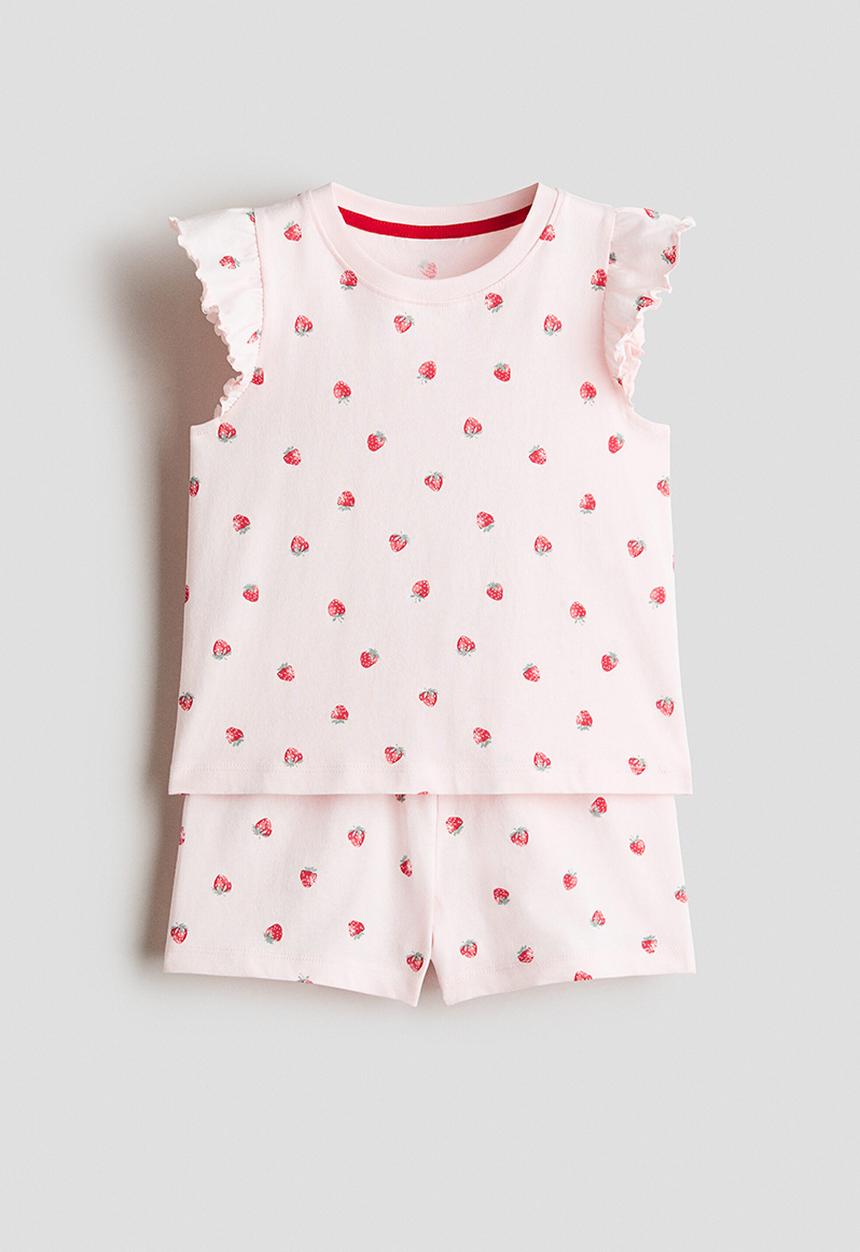 H&M - Patterned cotton pyjamas - light pink/strawberries