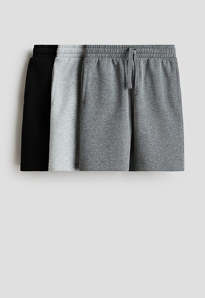 H&M - 3-Pack shorts - grey/black