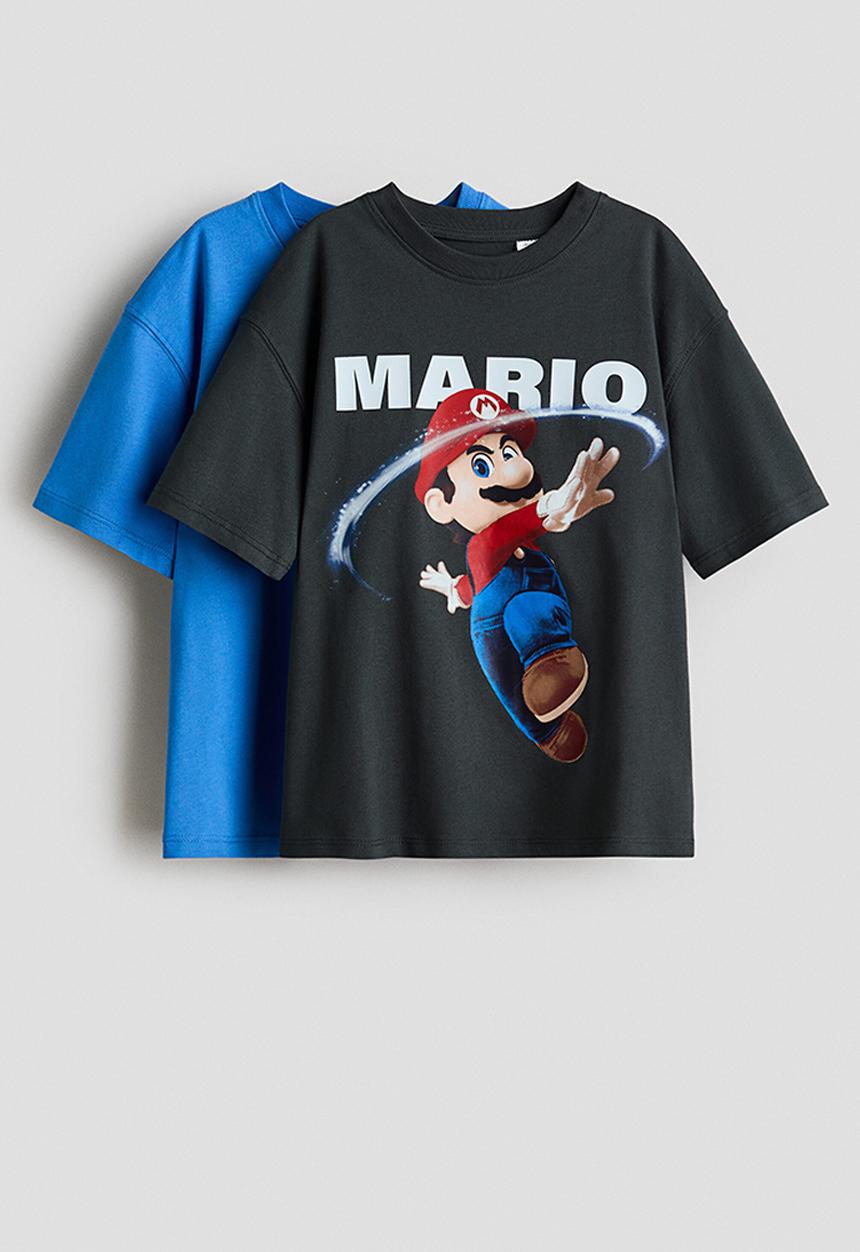 H&M - 2-Pack T-shirts - blue/super mario